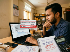 কমিশন কেটে নেওয়ার কারণে লাভ কমে যাওয়ার হিসাব করছে বিক্রেতা